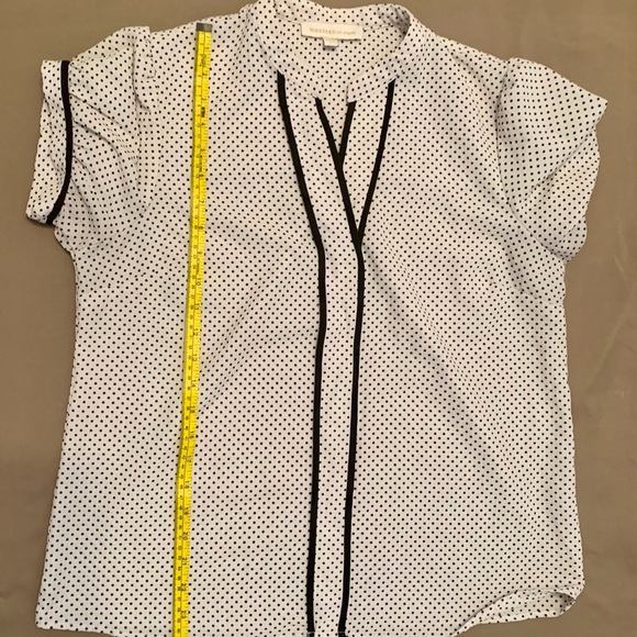 Y2K Monteau Black and White Polka Dot Blouse size L - Picture 5 of 6